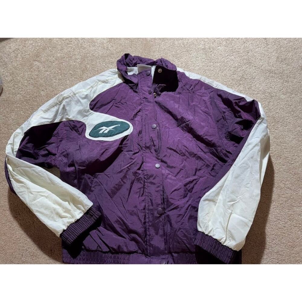 Vintage‎ Purple Reebok Windbreaker Jacket Sz Medium